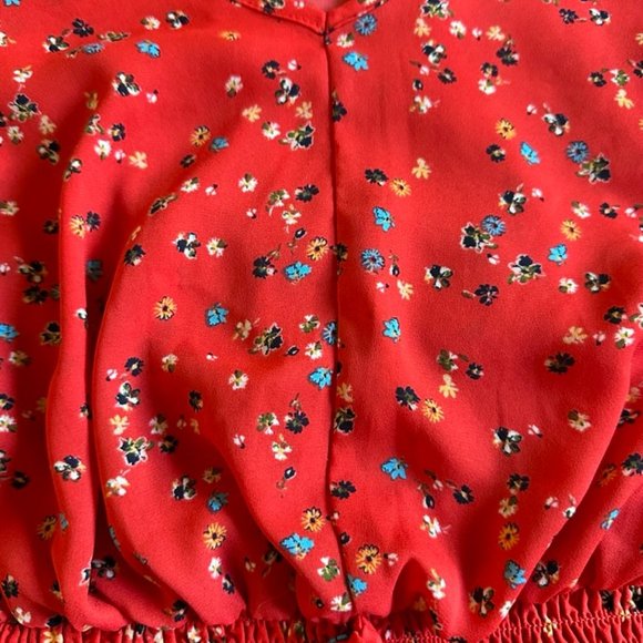 Sienna Sky Sheer Red Summer Blouse - Picture 4 of 5